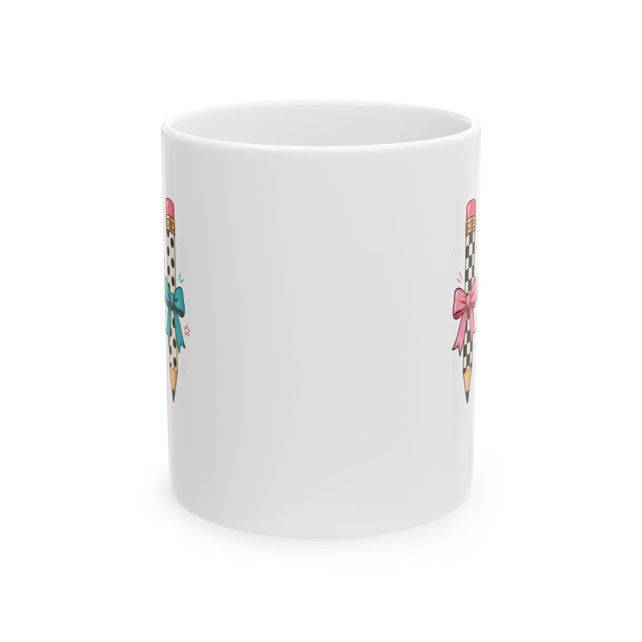 Cute Pencil Heart Mug — Back to School Teacher Gift Ceramic Coffee Cup
