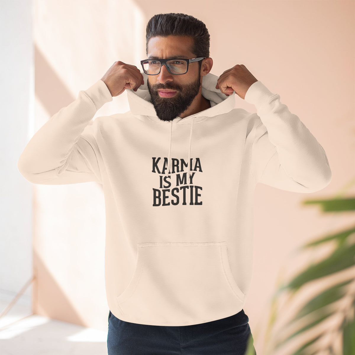 Karma Is My Bestie Graphic Pullover Hoodie