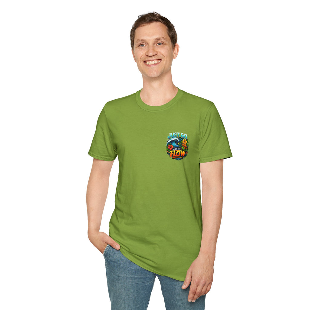 Go With the Flow Sea Turtle T-Shirt — Cute Beach Gift for Women Ocean Floral Tee