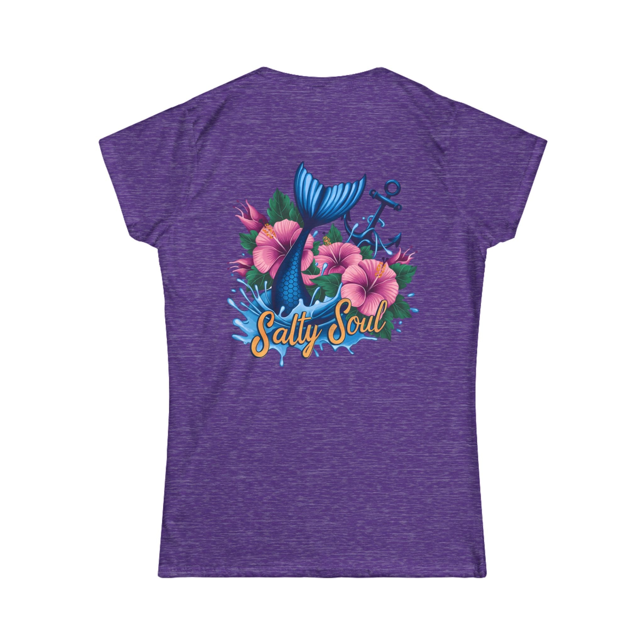 Salty Soul Floral Anchor Beach T-Shirt — Cute Nautical Gift for Women Graphic Tee