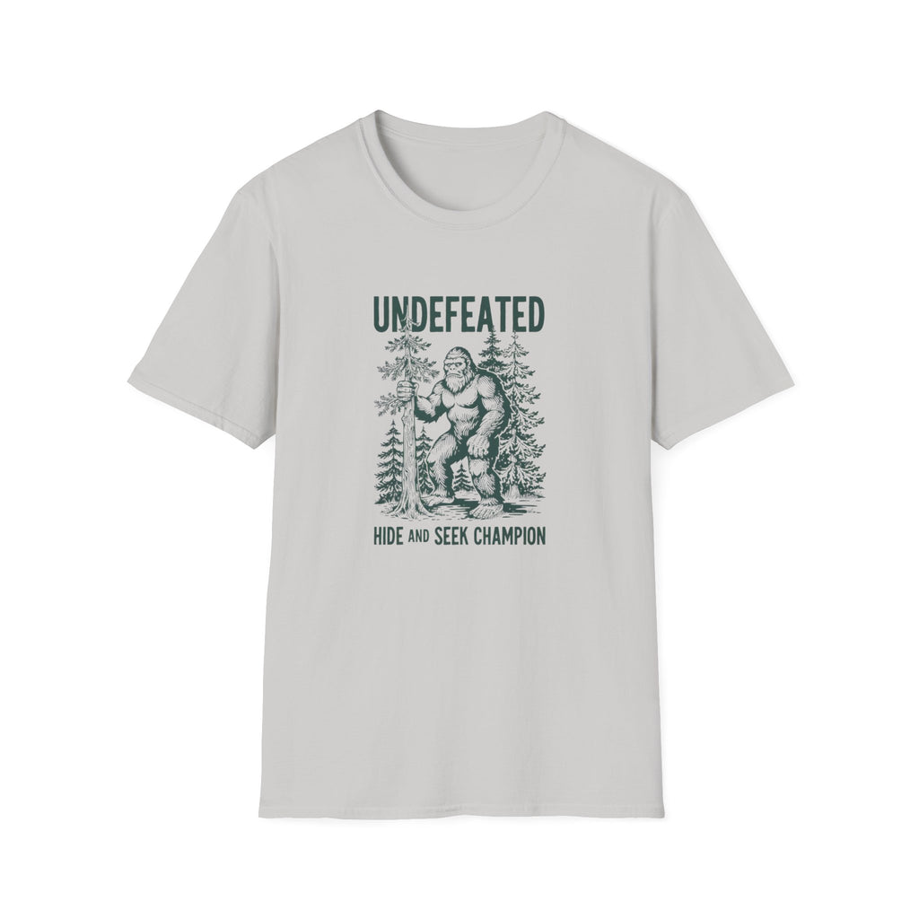 Undefeated Bigfoot T-Shirt — 'Hide and Seek Champion' Graphic Tee