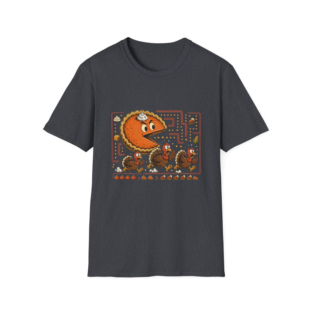 Retro Pie Monster T-Shirt — Funny Pac-Maze Dessert Gamer Tee