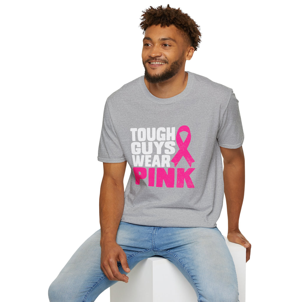 Tough Guys Wear Pink Breast Cancer Awareness T-Shirt Graphic Tee