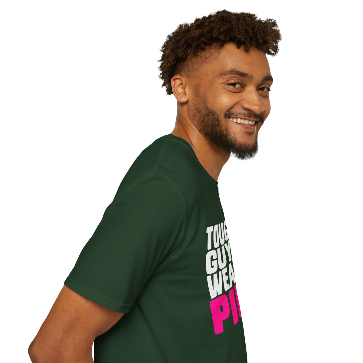 Tough Guys Wear Pink Breast Cancer Awareness T-Shirt Graphic Tee