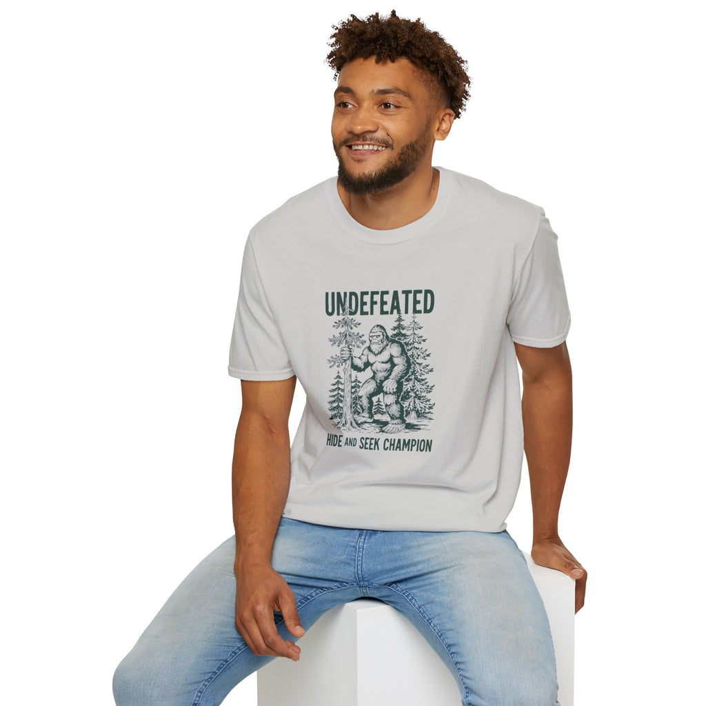 Undefeated Bigfoot T-Shirt — 'Hide and Seek Champion' Graphic Tee