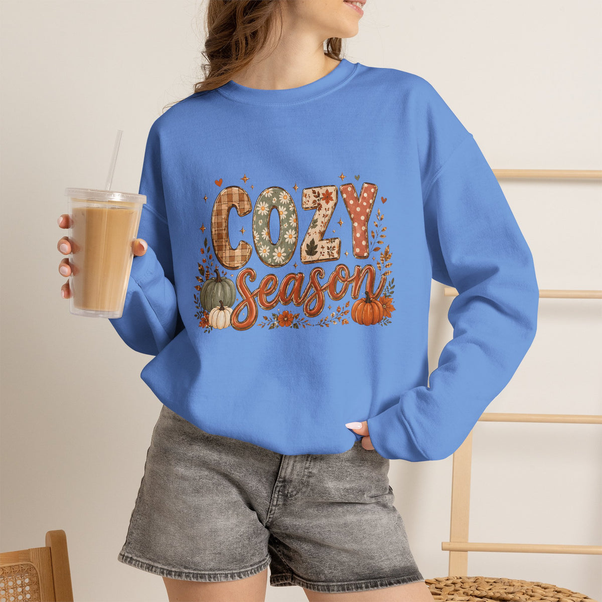 Cozy Season Autumn Pumpkin Crewneck Sweatshirt