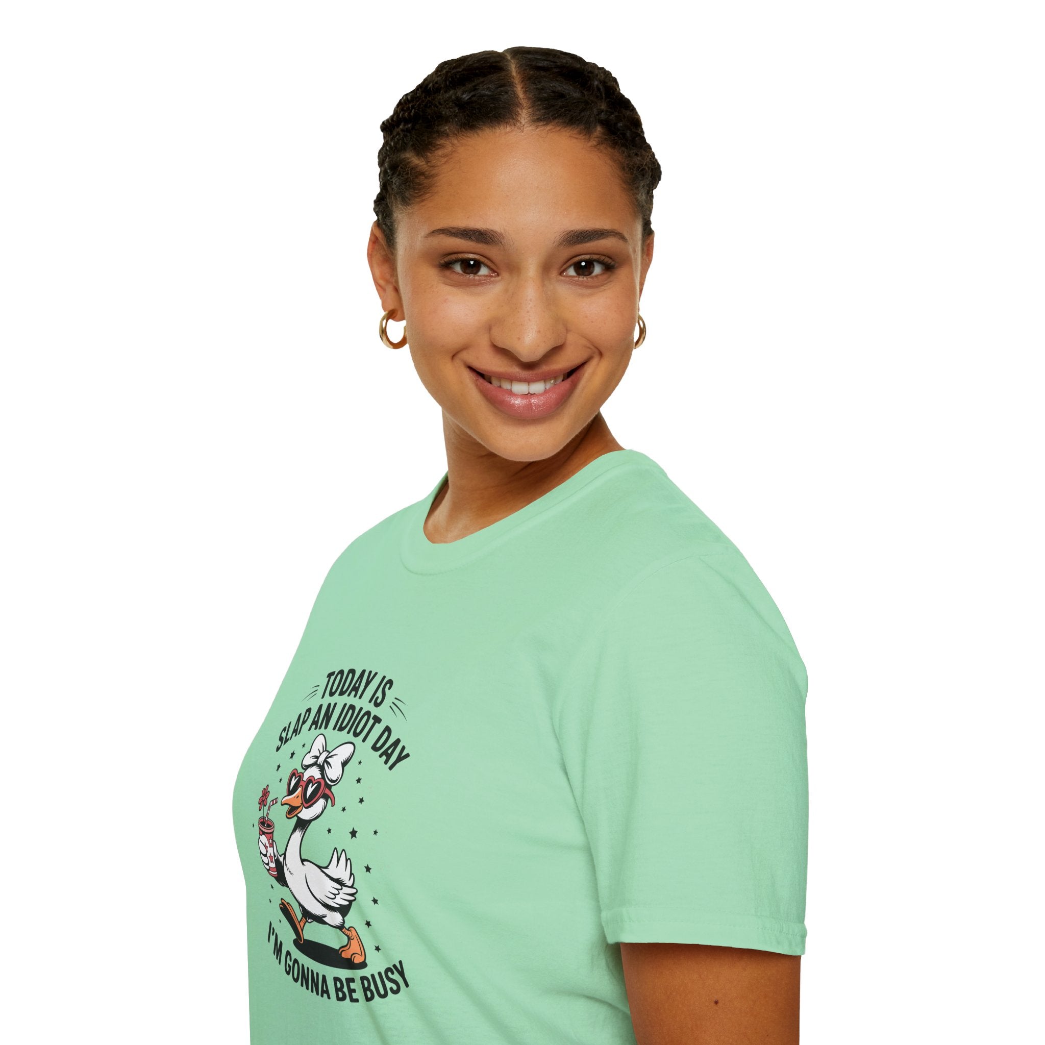 Today Is Slap An Idiot Day Duck T-Shirt — Funny Sarcastic Gift for Her Graphic Tee