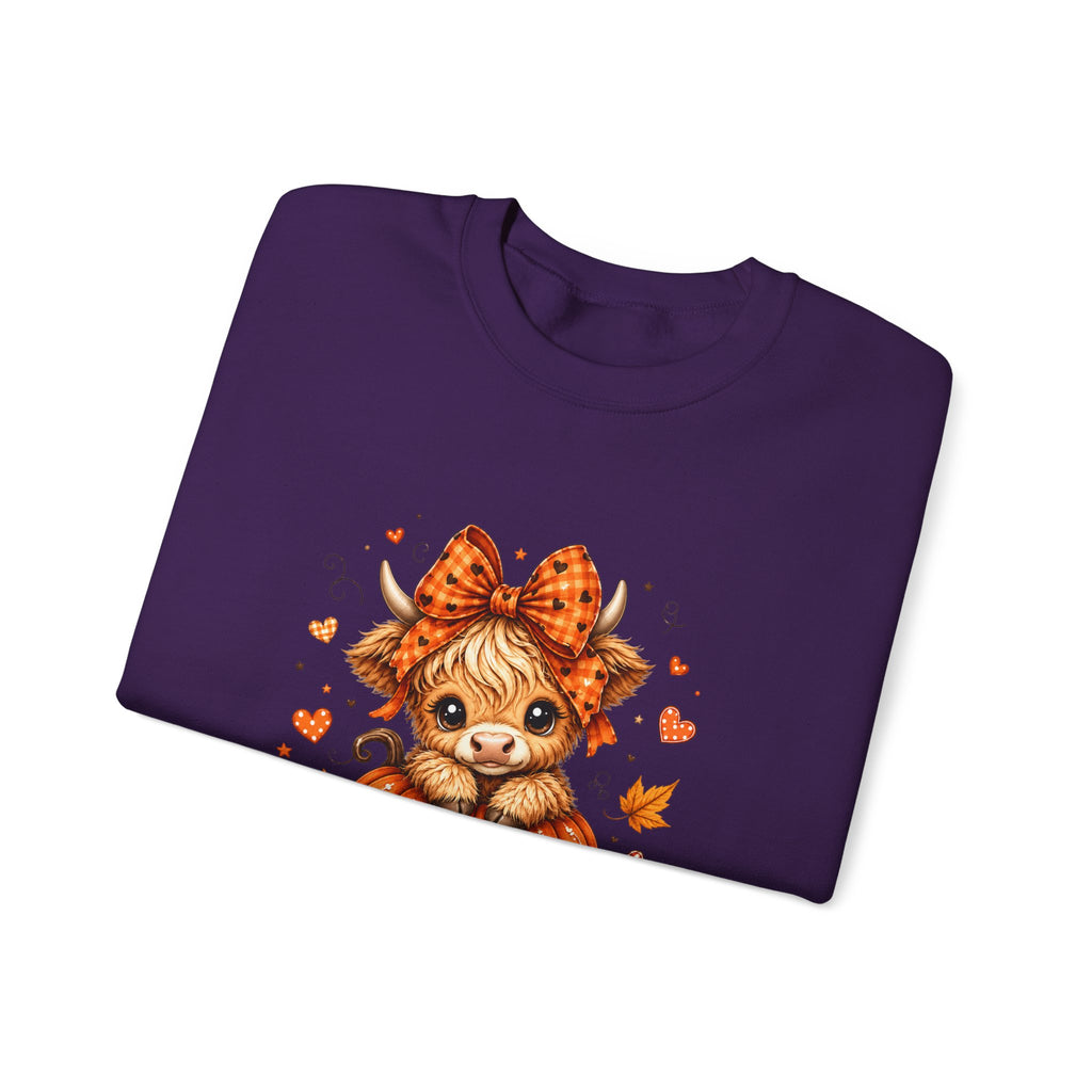 Cute Highland Cow Pumpkin Halloween Sweatshirt