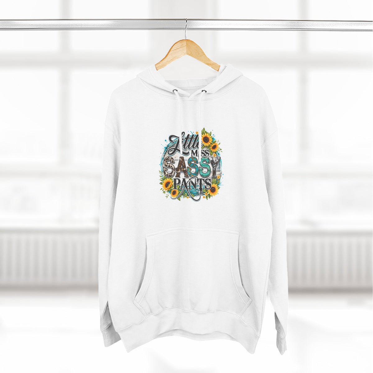 Little Miss Sassy Pants Hoodie Floral Graphic Pullover Sweatshirt