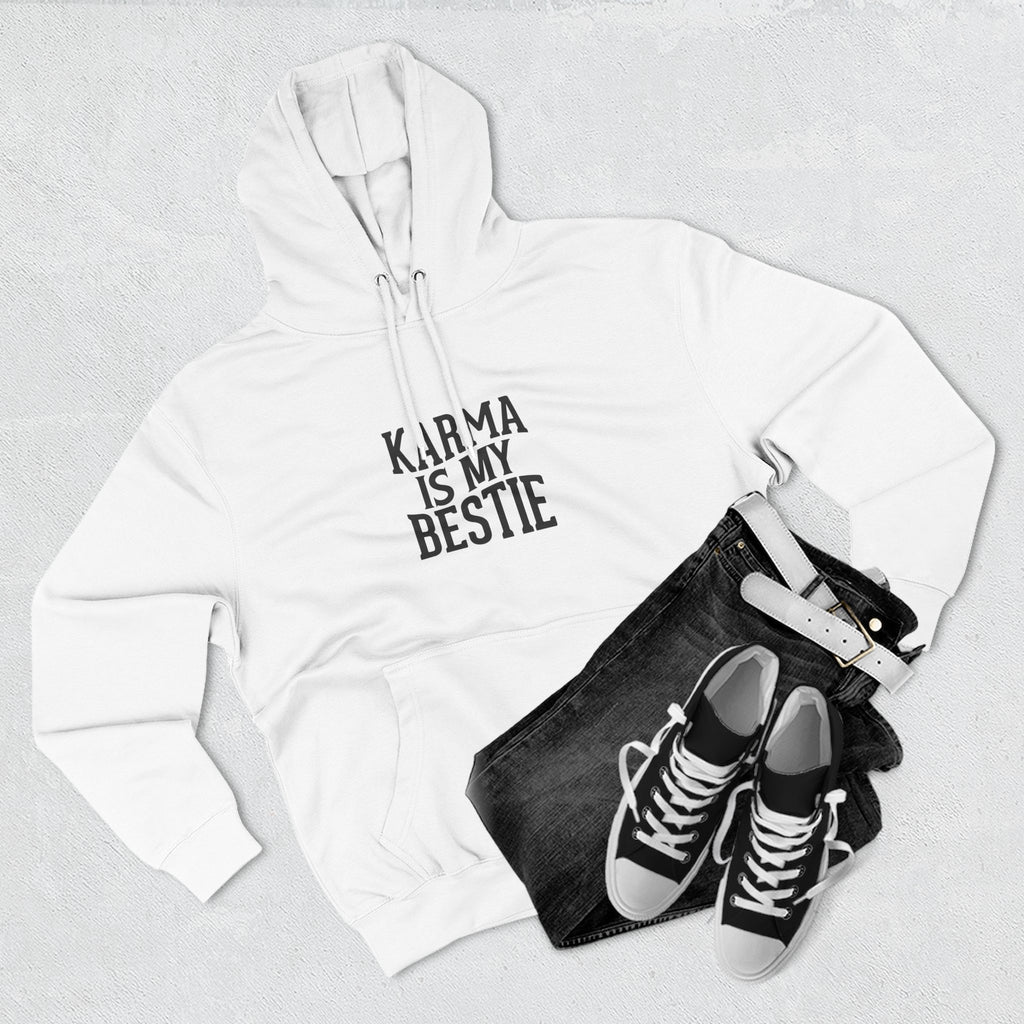 Karma Is My Bestie Graphic Pullover Hoodie
