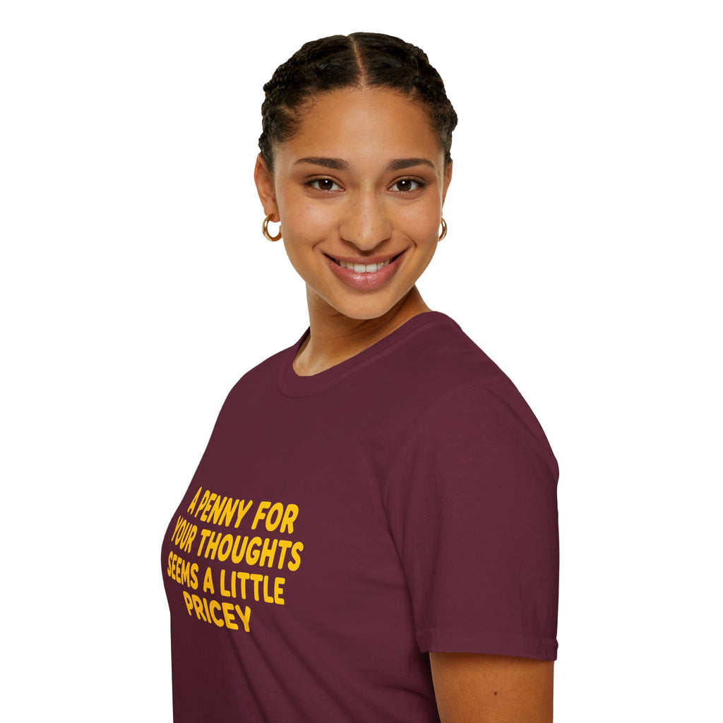 A Penny For Your Thoughts Seems a Little Pricey T-Shirt — Funny Sarcastic Gift for Her