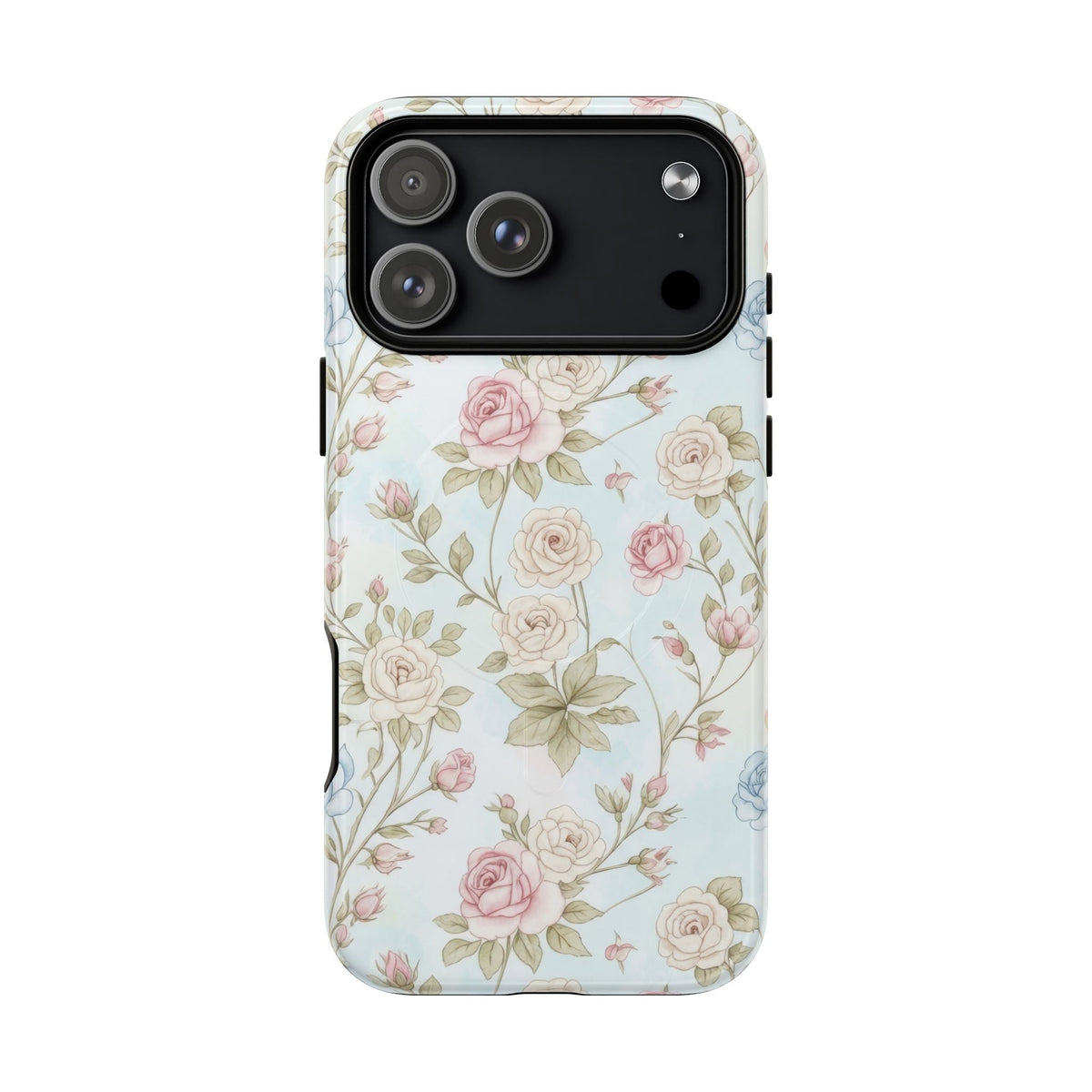Vintage Floral Rose Magnetic iPhone Case — MagSafe Tough Protective Cover