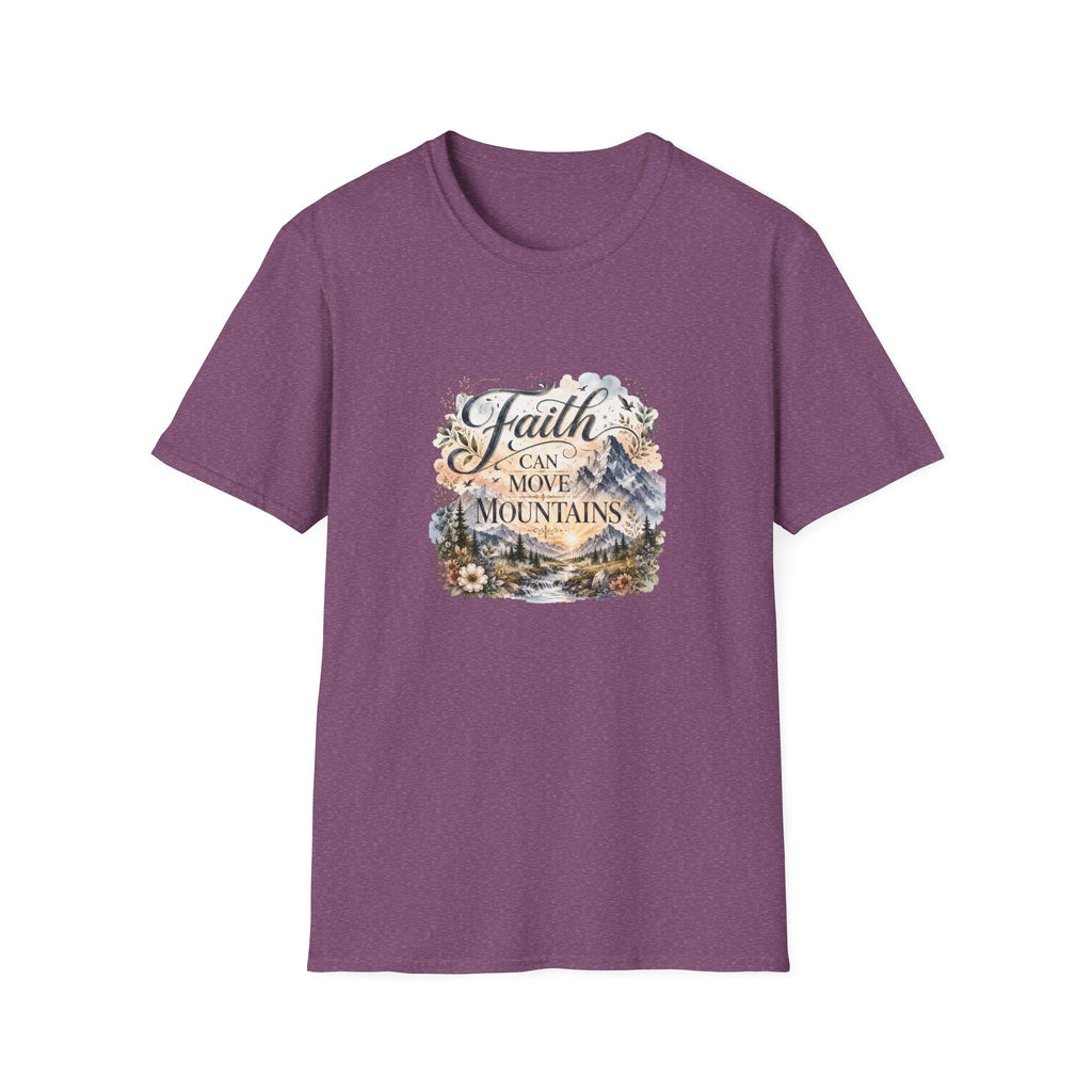 Faith Can Move Mountains T-Shirt Inspirational Christian Mountain Graphic Tee