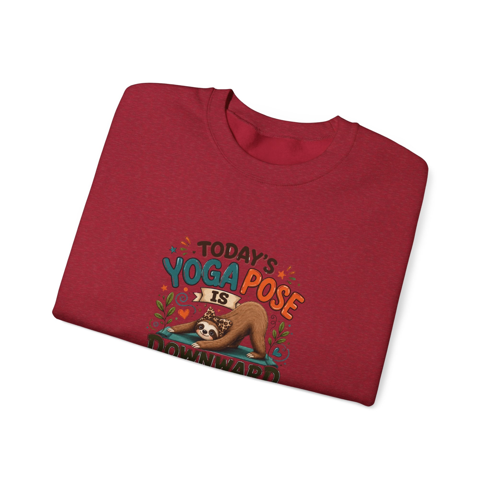 Downward Spiral Sloth Sweatshirt — Funny Lazy Gift for Her Yoga Pose Crewneck
