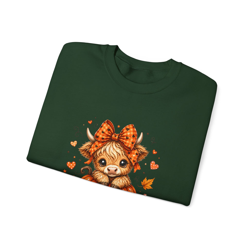 Cute Highland Cow Pumpkin Halloween Sweatshirt