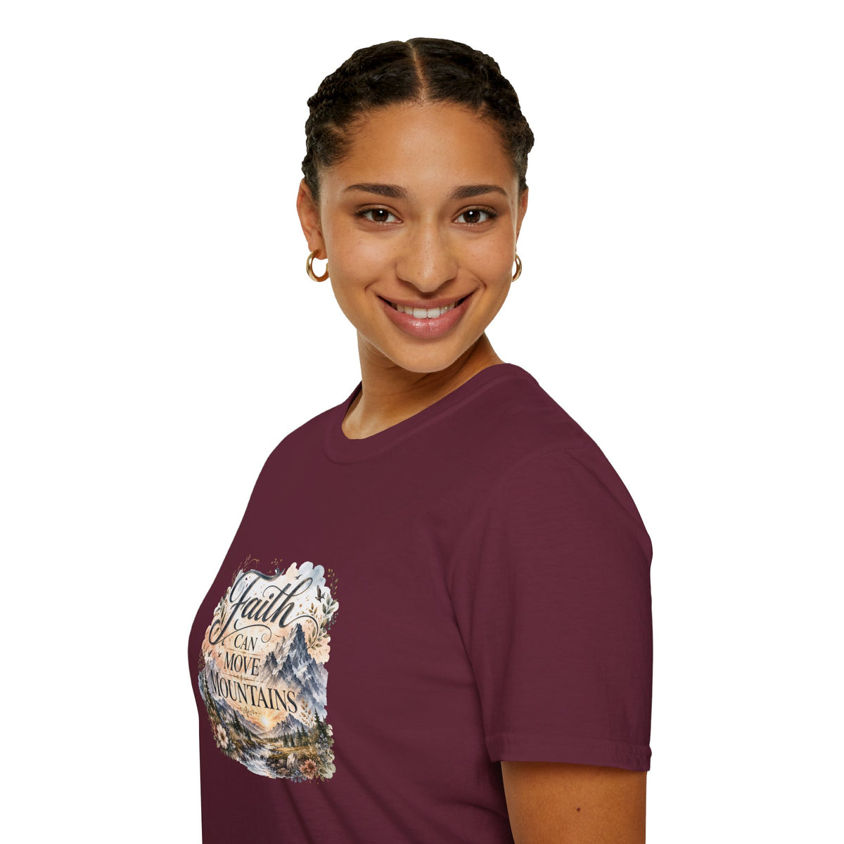 Faith Can Move Mountains T-Shirt Inspirational Christian Mountain Graphic Tee