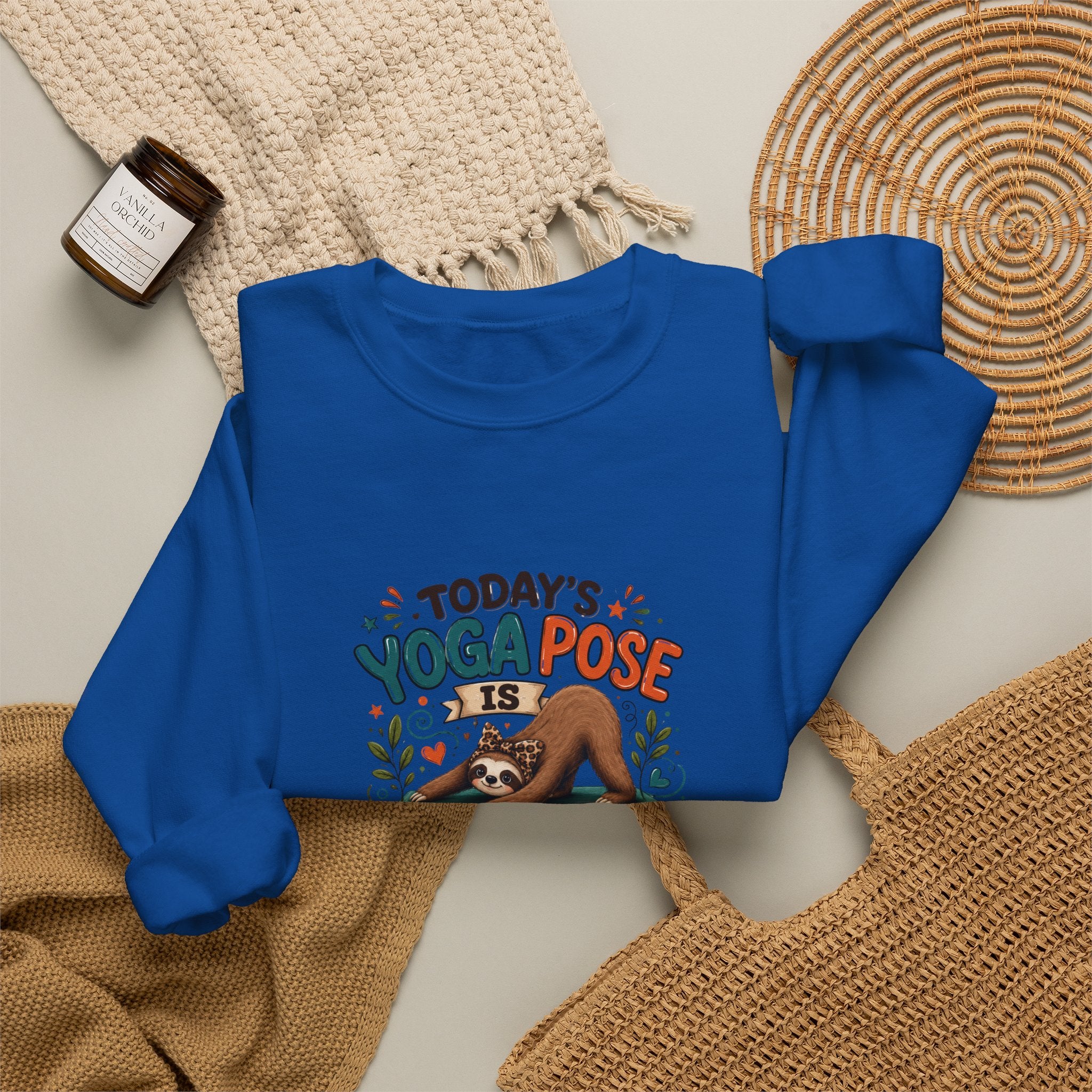 Downward Spiral Sloth Sweatshirt — Funny Lazy Gift for Her Yoga Pose Crewneck