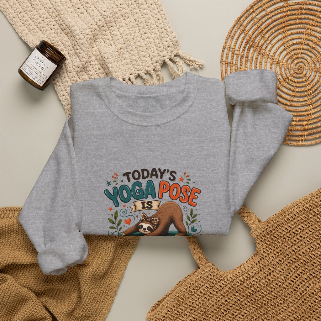 Downward Spiral Sloth Sweatshirt — Funny Lazy Gift for Her Yoga Pose Crewneck