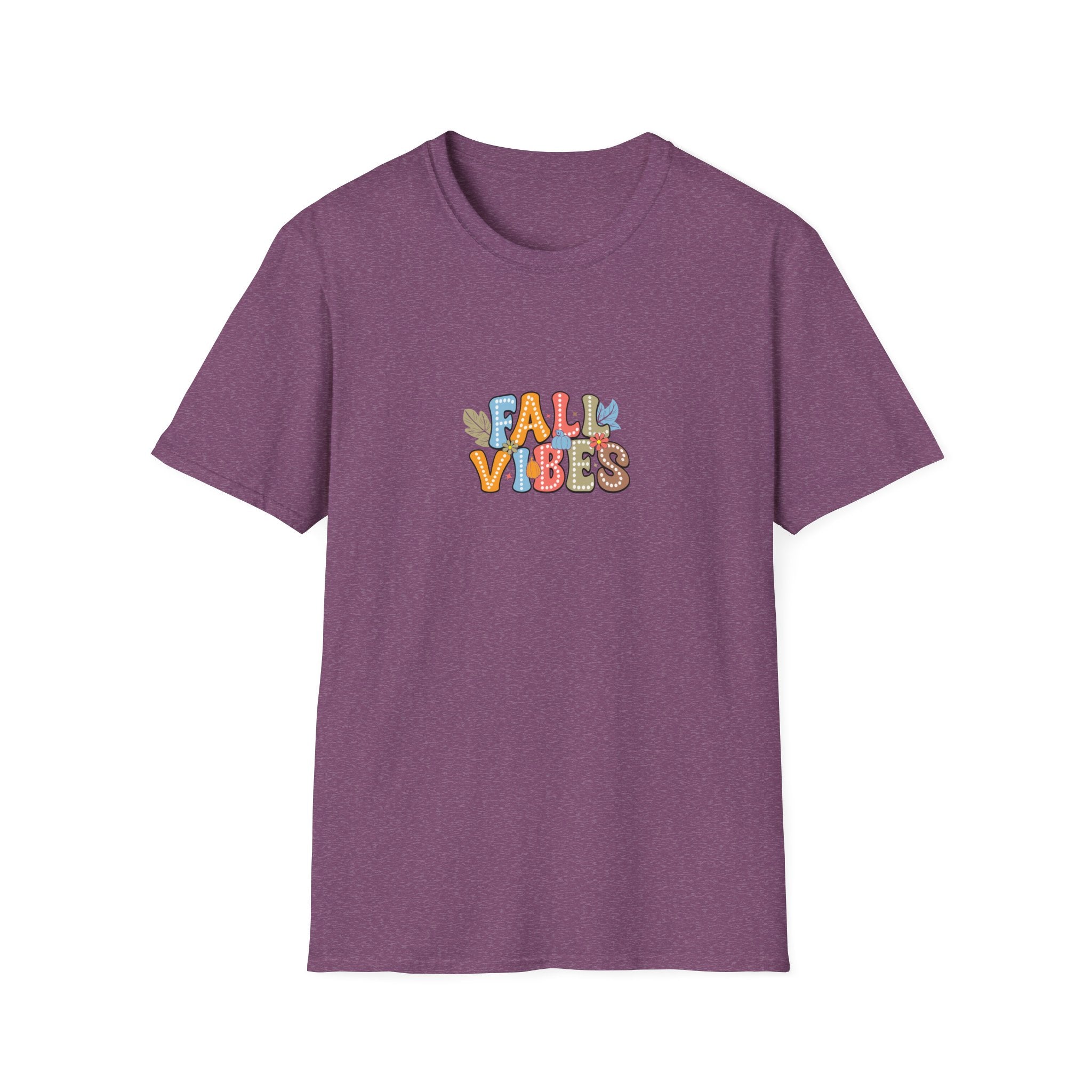 Fall Vibes Colorful Autumn T-Shirt — Cute Fall Gift for Women Graphic Tee