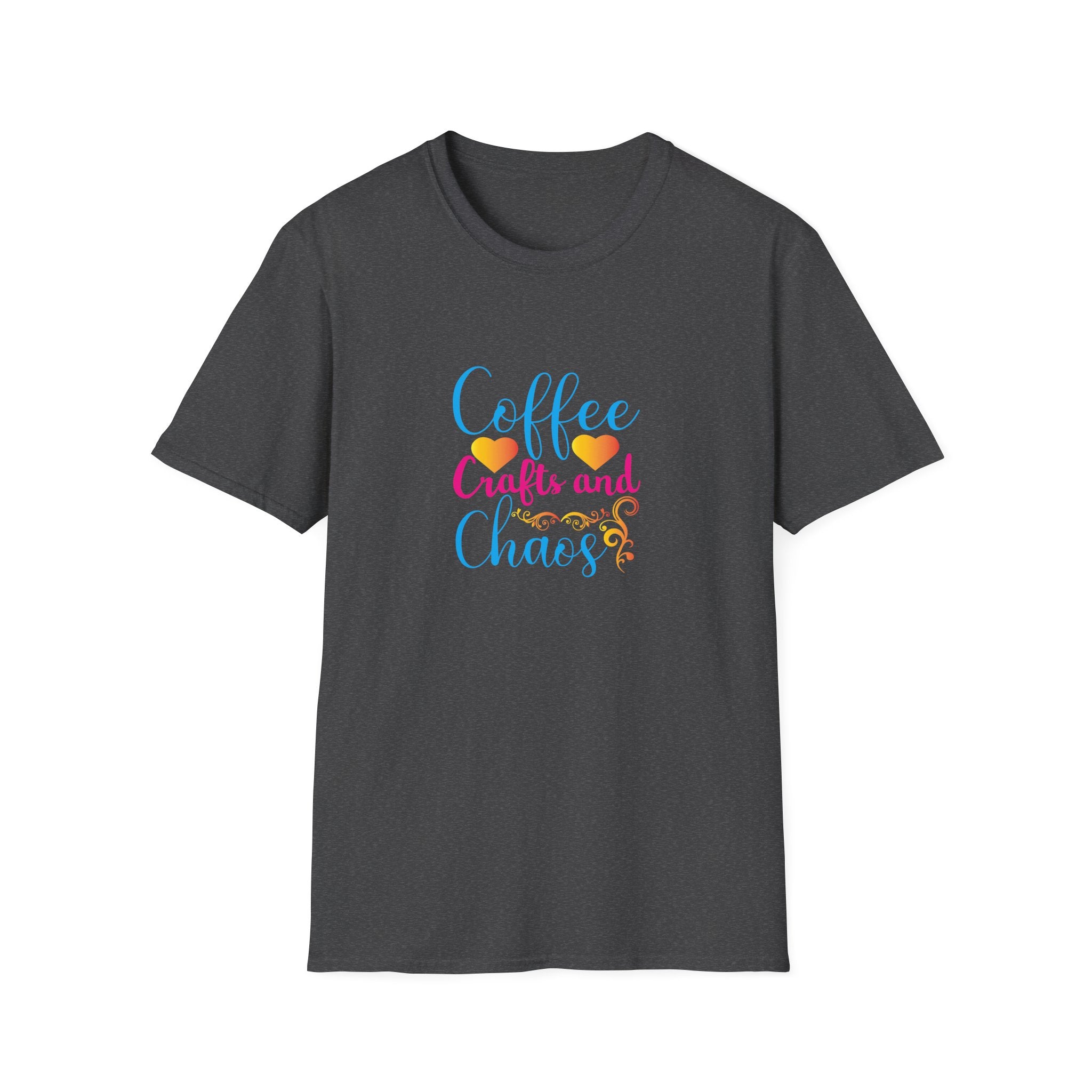 Coffee Crafts and Chaos T-Shirt — Funny Gift for Crafty Women Sarcastic Graphic Tee
