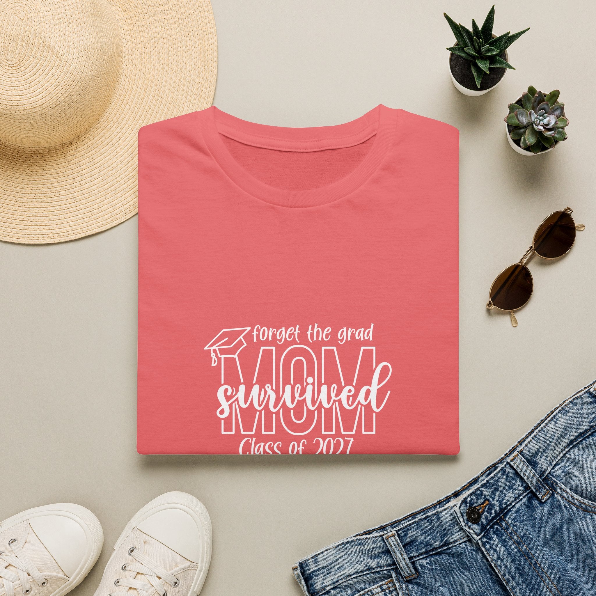 Class of 2027 Sarcastic Mom T-Shirt — Funny Graduation Gift for Mom Graphic Tee