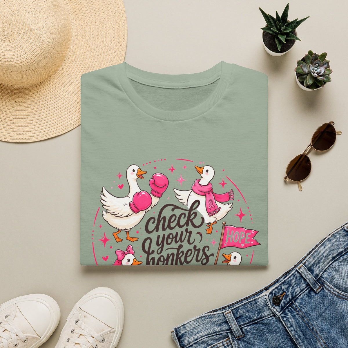Check Your Honkers Breast Cancer Awareness T-Shirt