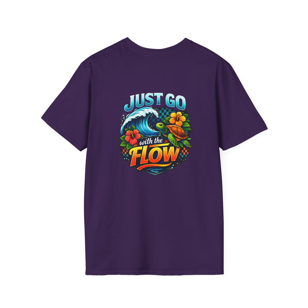 Go With the Flow Sea Turtle T-Shirt — Cute Beach Gift for Women Ocean Floral Tee
