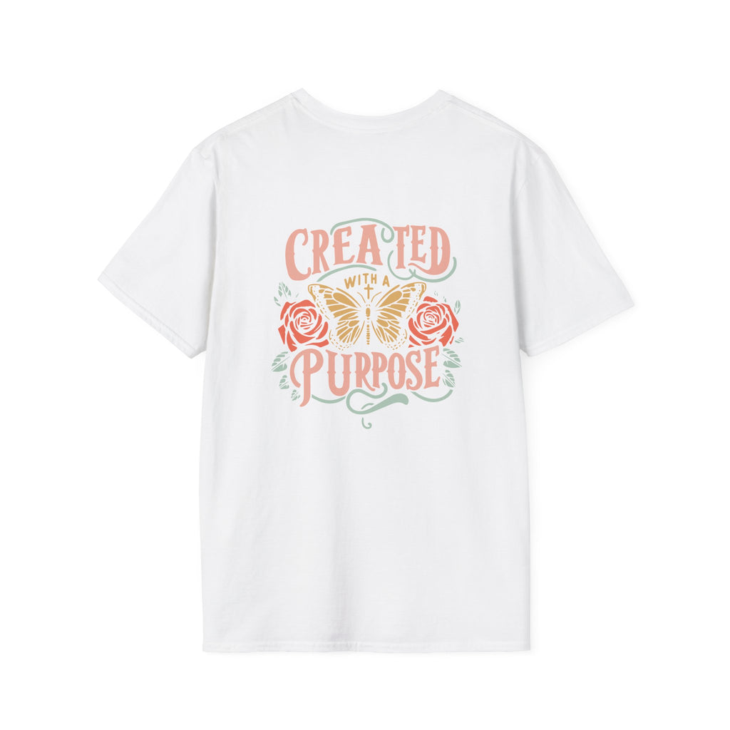 Created with a Purpose Butterfly T-Shirt Faith Graphic Tee