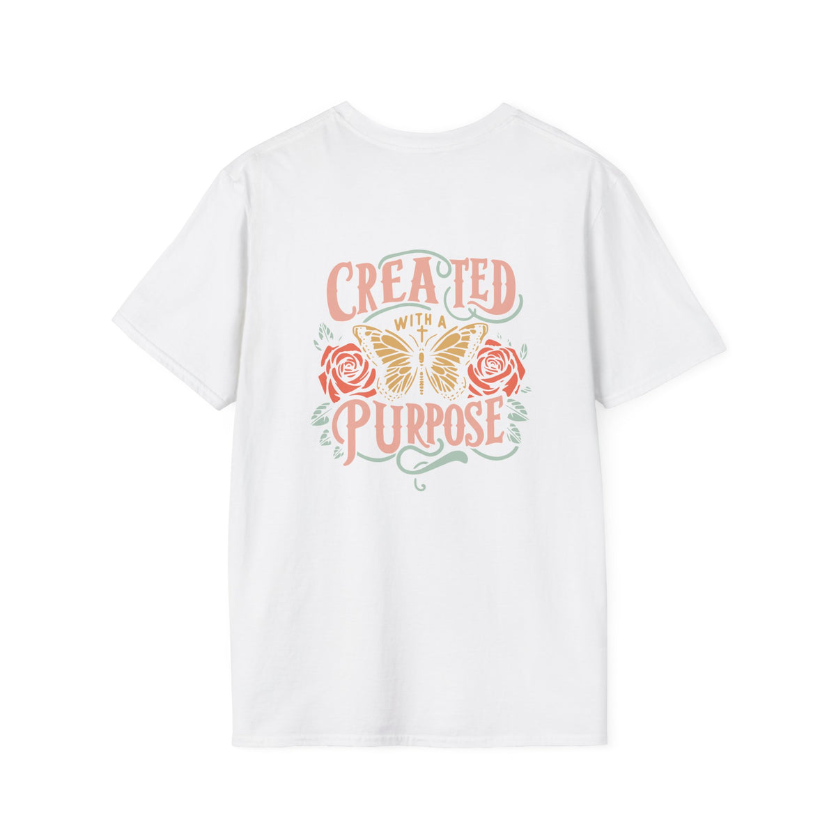 Created with a Purpose Butterfly T-Shirt Faith Graphic Tee