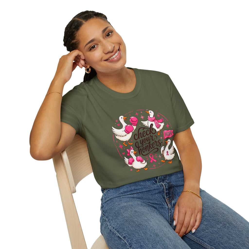 Check Your Honkers Breast Cancer Awareness T-Shirt