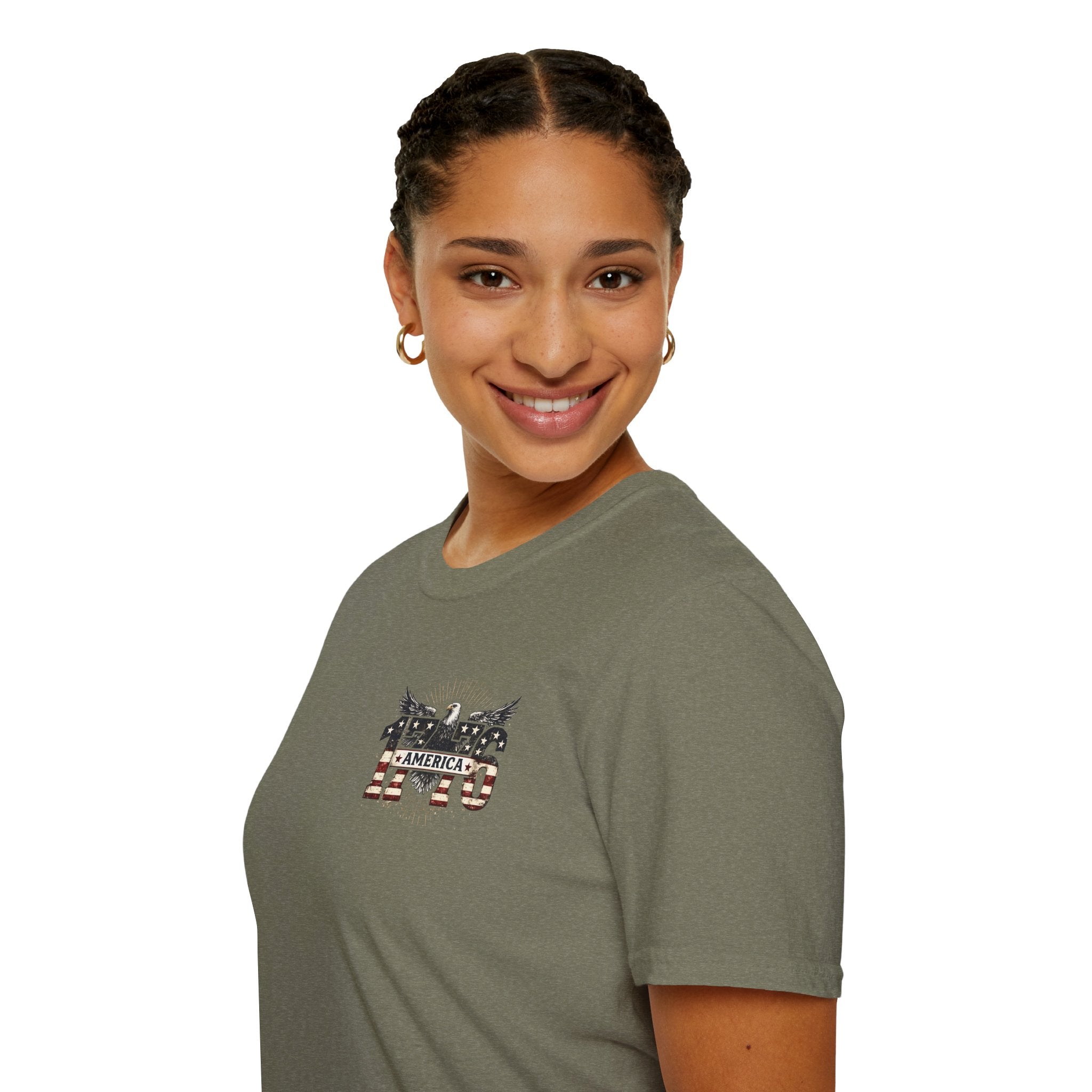 1776 American Flag Eagle T-Shirt — Vintage Patriotic Gift for Him Fourth of July Tee