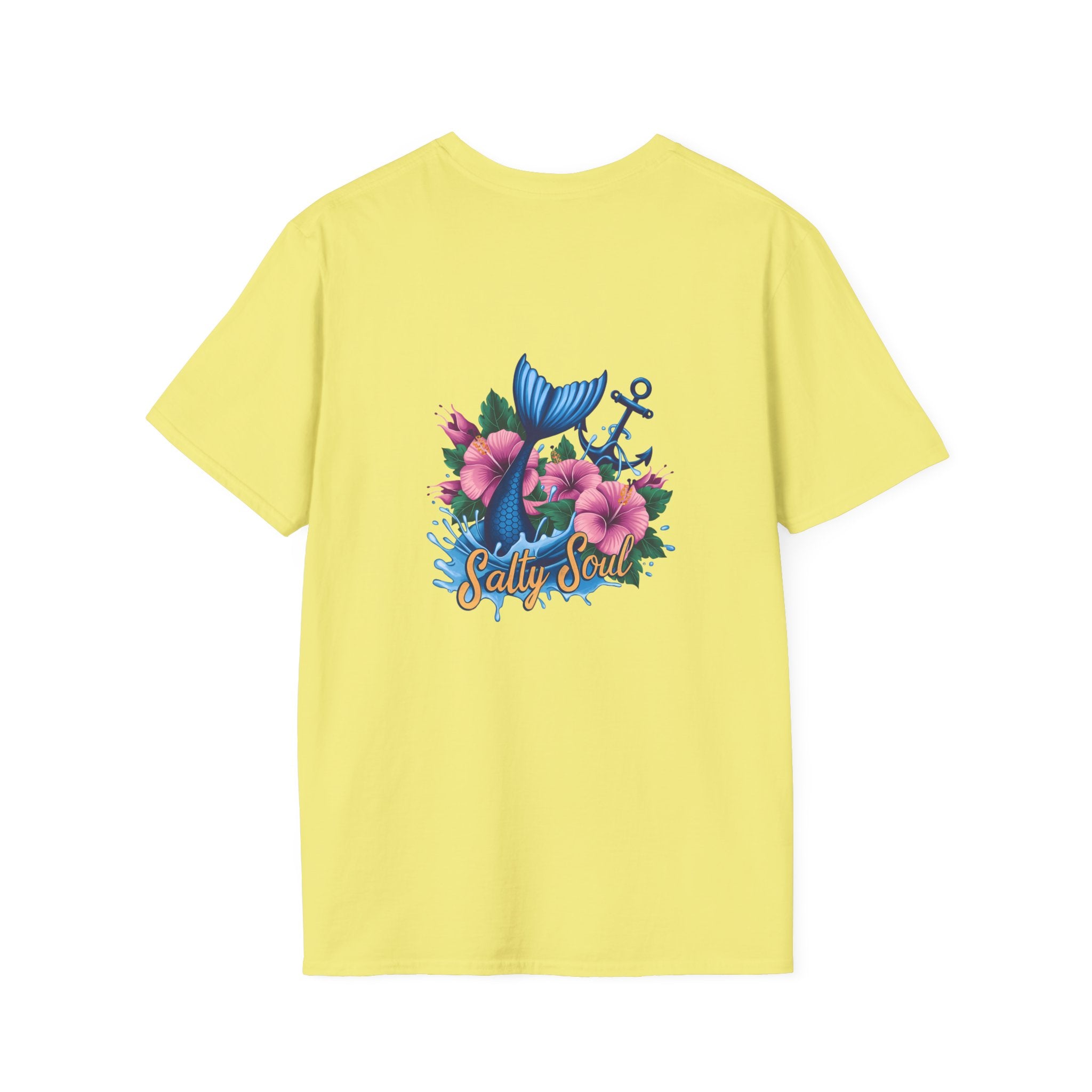 Salty Soul Mermaid Anchor Floral T-Shirt — Cute Beach Gift for Women Nautical Tee