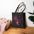 Breast Cancer Awareness Pink Ribbon Canvas Tote Bag