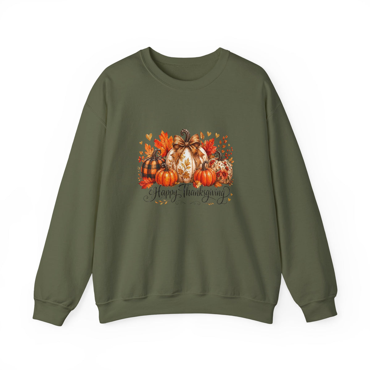 Thanksgiving Pumpkin Crewneck Sweatshirt — Happy Thanksgiving Harvest Design