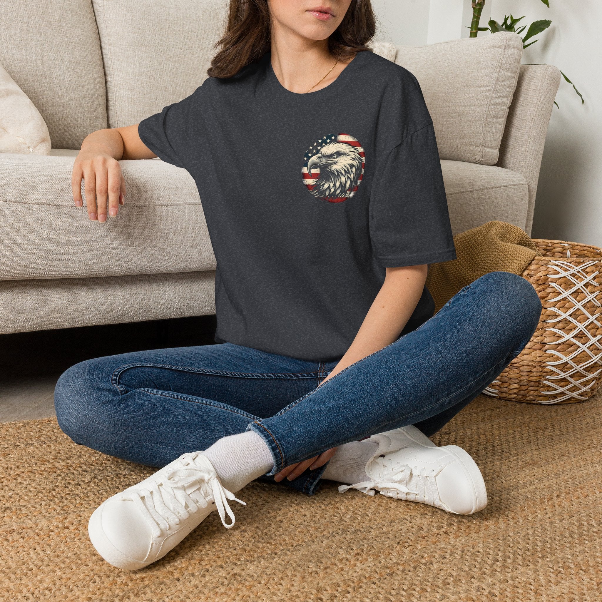 Patriotic Bald Eagle T-Shirt — American Flag Gift for Him Fourth of July Graphic Tee