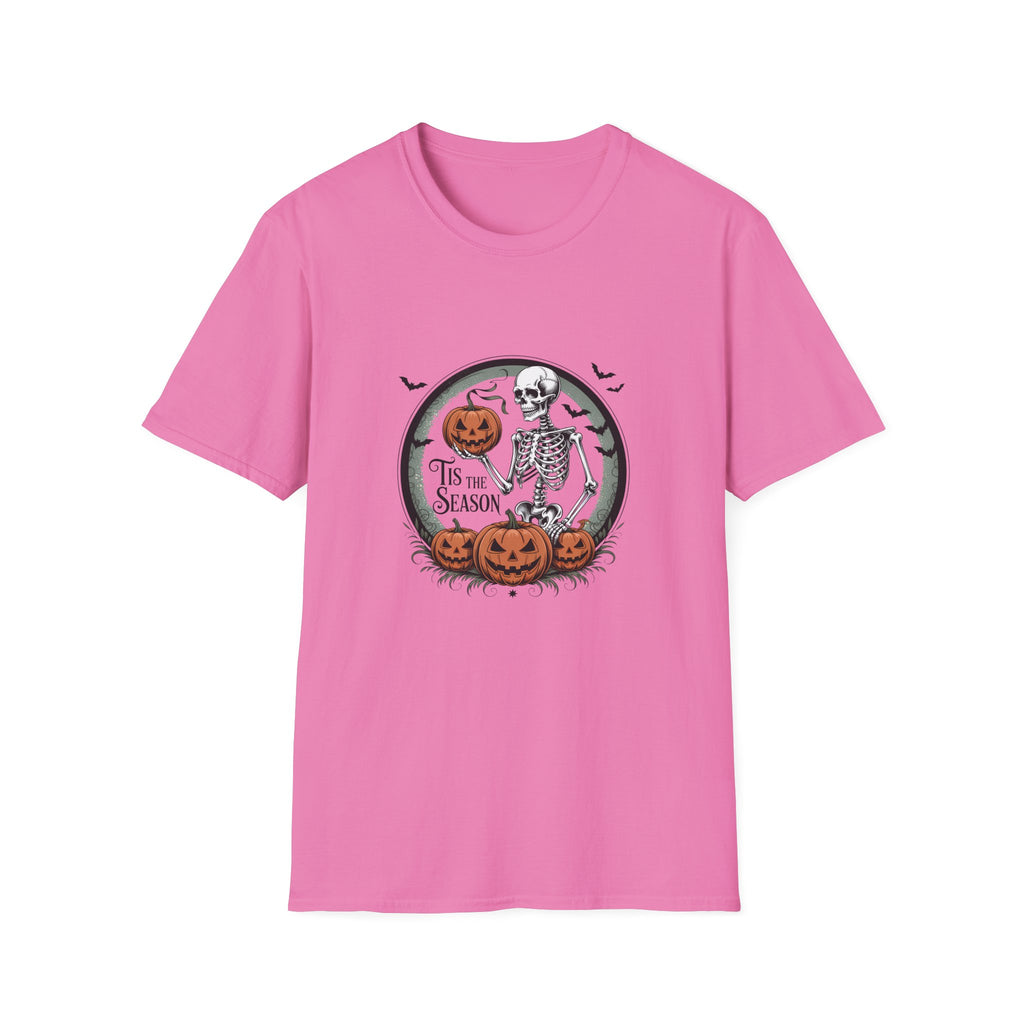 Tis the Season Skeleton Pumpkin T-Shirt — Funny Halloween Gift for Women Graphic Tee