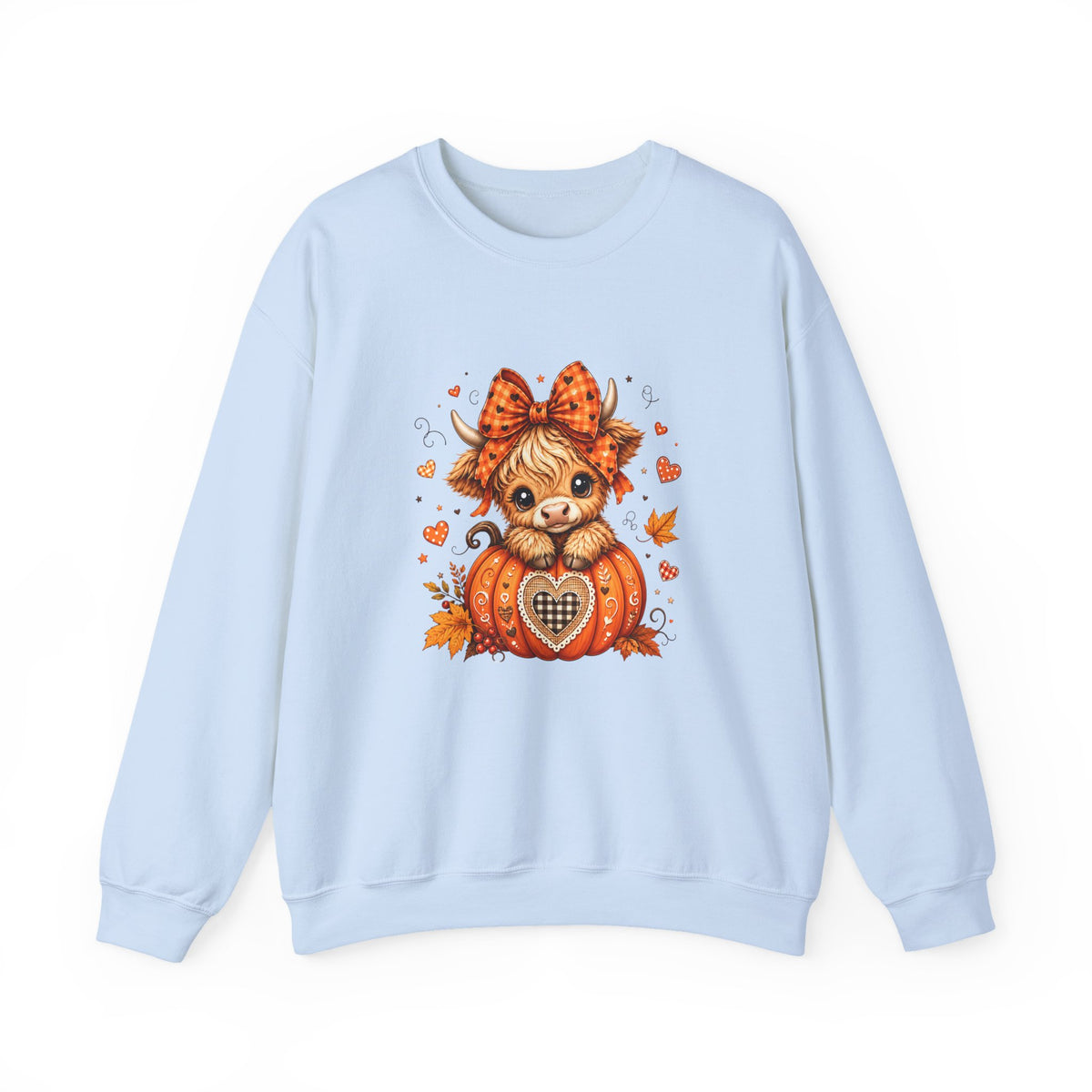 Cute Highland Cow Pumpkin Halloween Sweatshirt