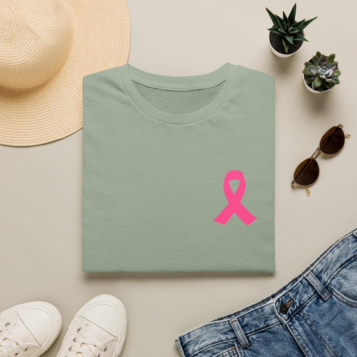 Pink Ribbon Support Squad Breast Cancer Awareness T-Shirt