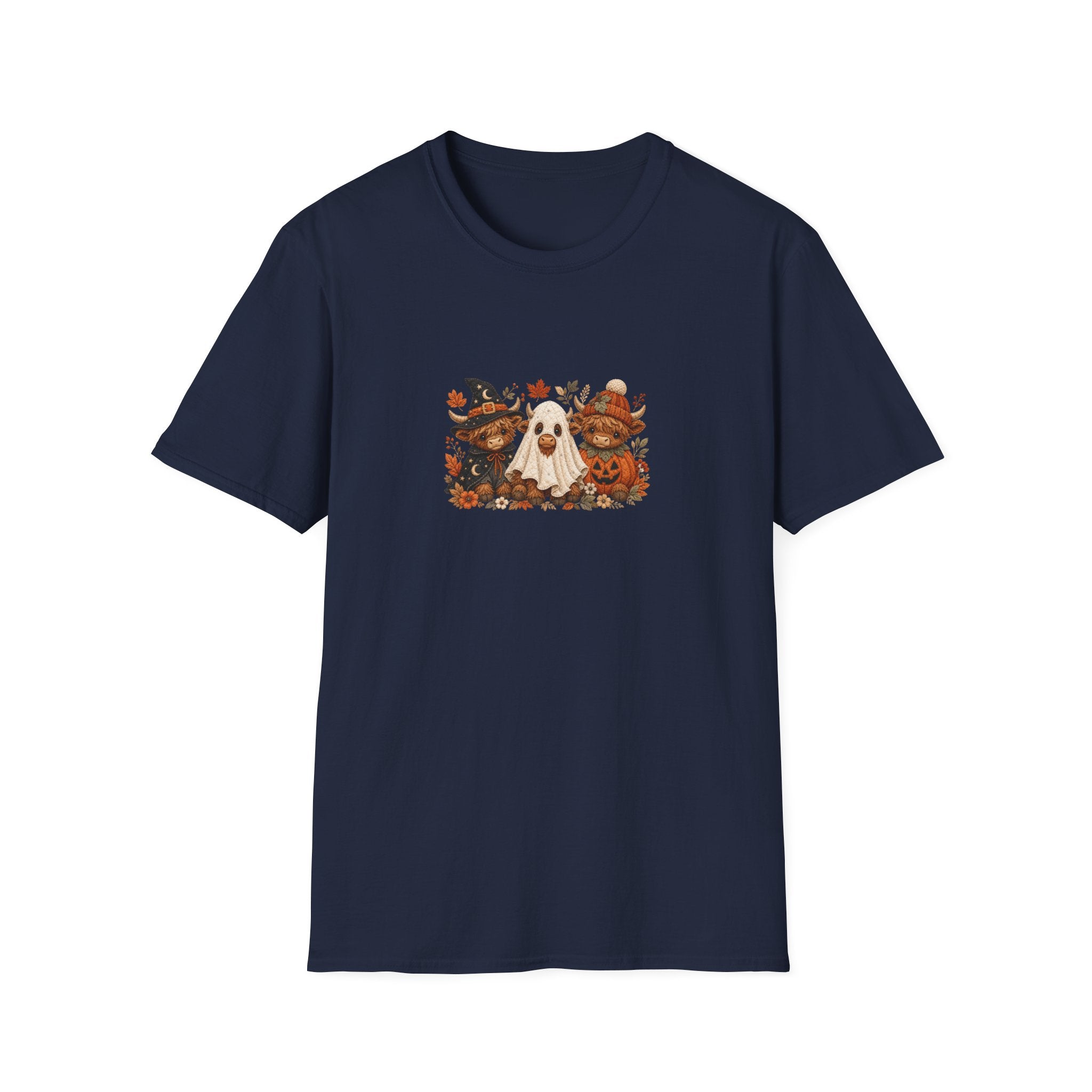Halloween Cows Trio T-Shirt — Cute Funny Gift for Her Ghost & Pumpkin Fall Tee