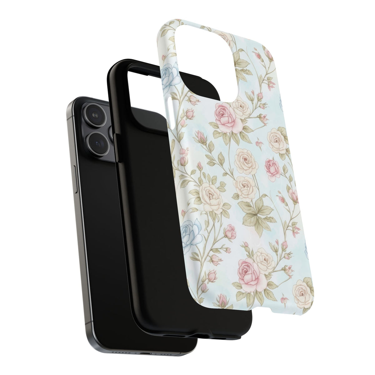 Vintage Floral Rose Magnetic iPhone Case — MagSafe Tough Protective Cover
