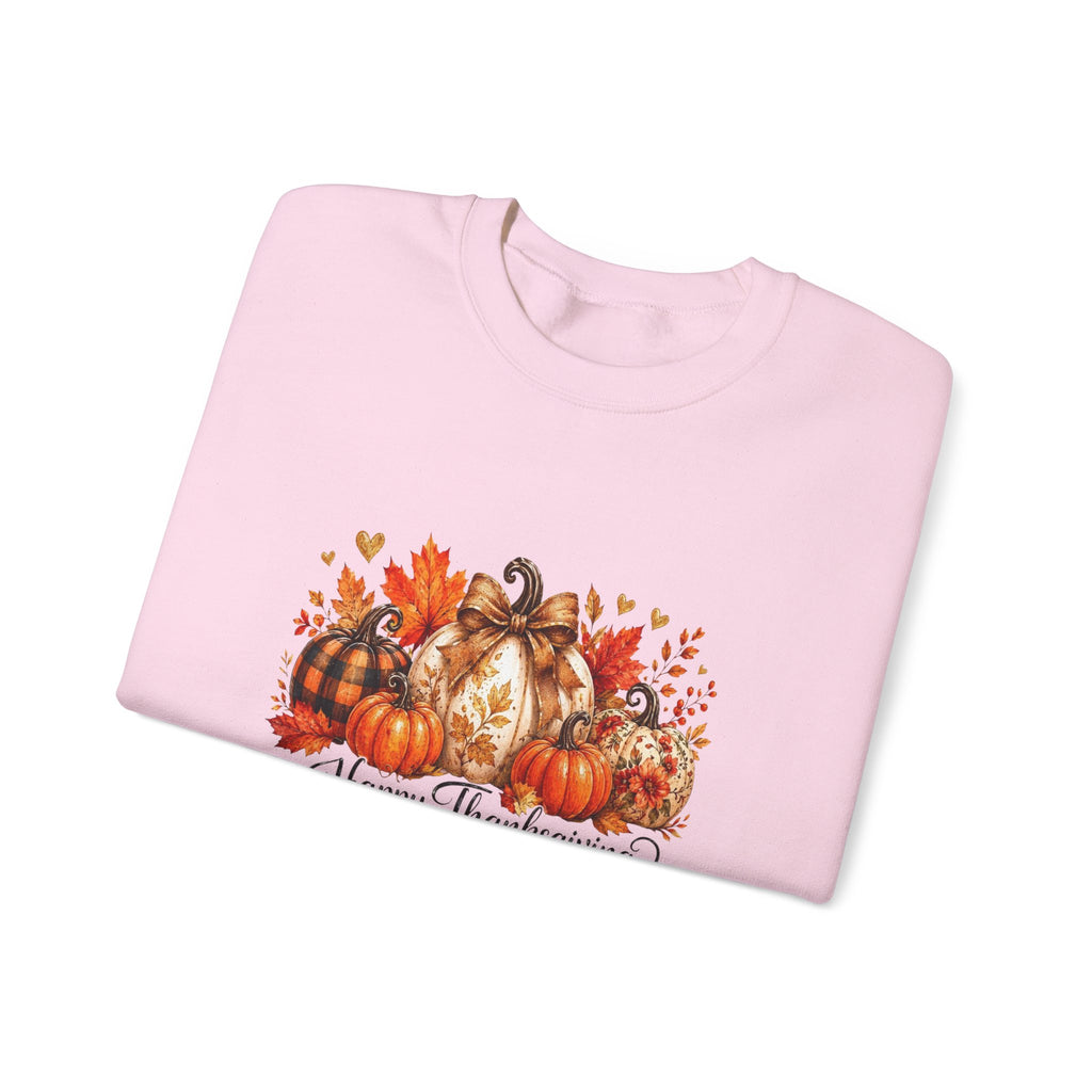 Thanksgiving Pumpkin Crewneck Sweatshirt — Happy Thanksgiving Harvest Design