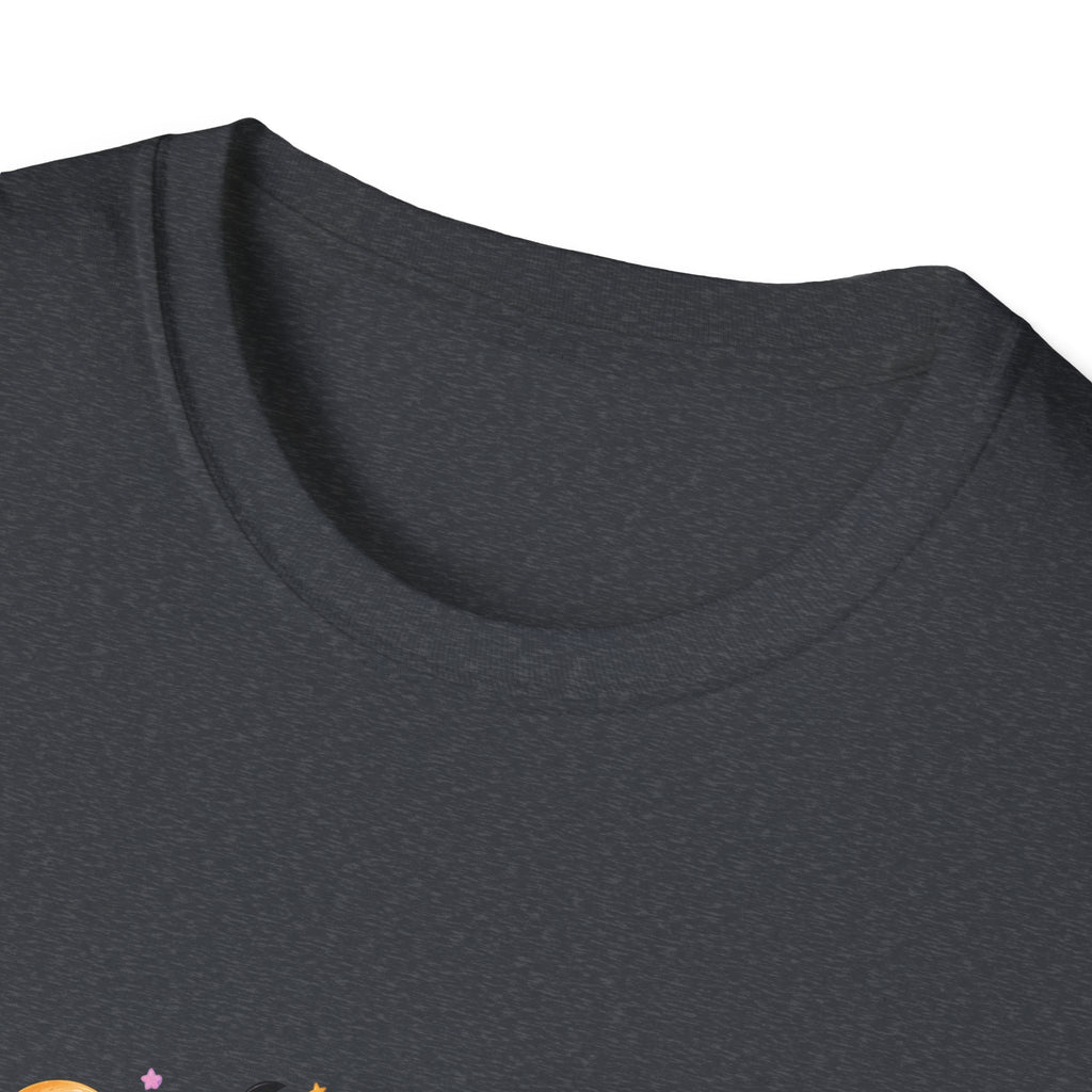 Spooky Season Pumpkin Stack T-Shirt — Cute Halloween Gift for Women Witch Hat Tee