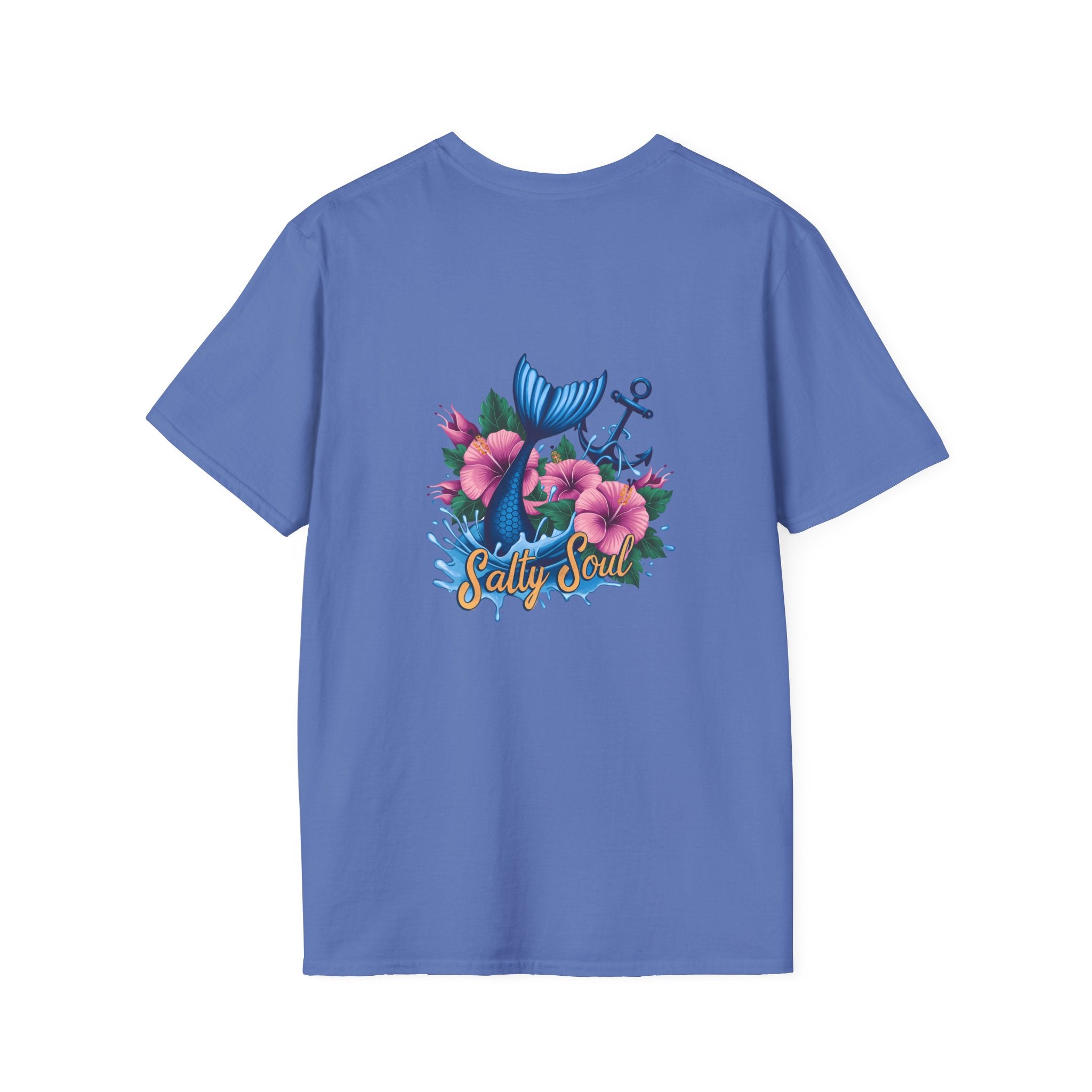 Salty Soul Mermaid Anchor Floral T-Shirt — Cute Beach Gift for Women Nautical Tee