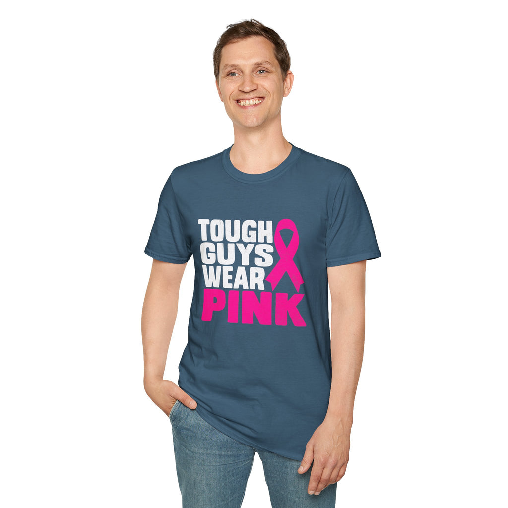 Tough Guys Wear Pink Breast Cancer Awareness T-Shirt Graphic Tee