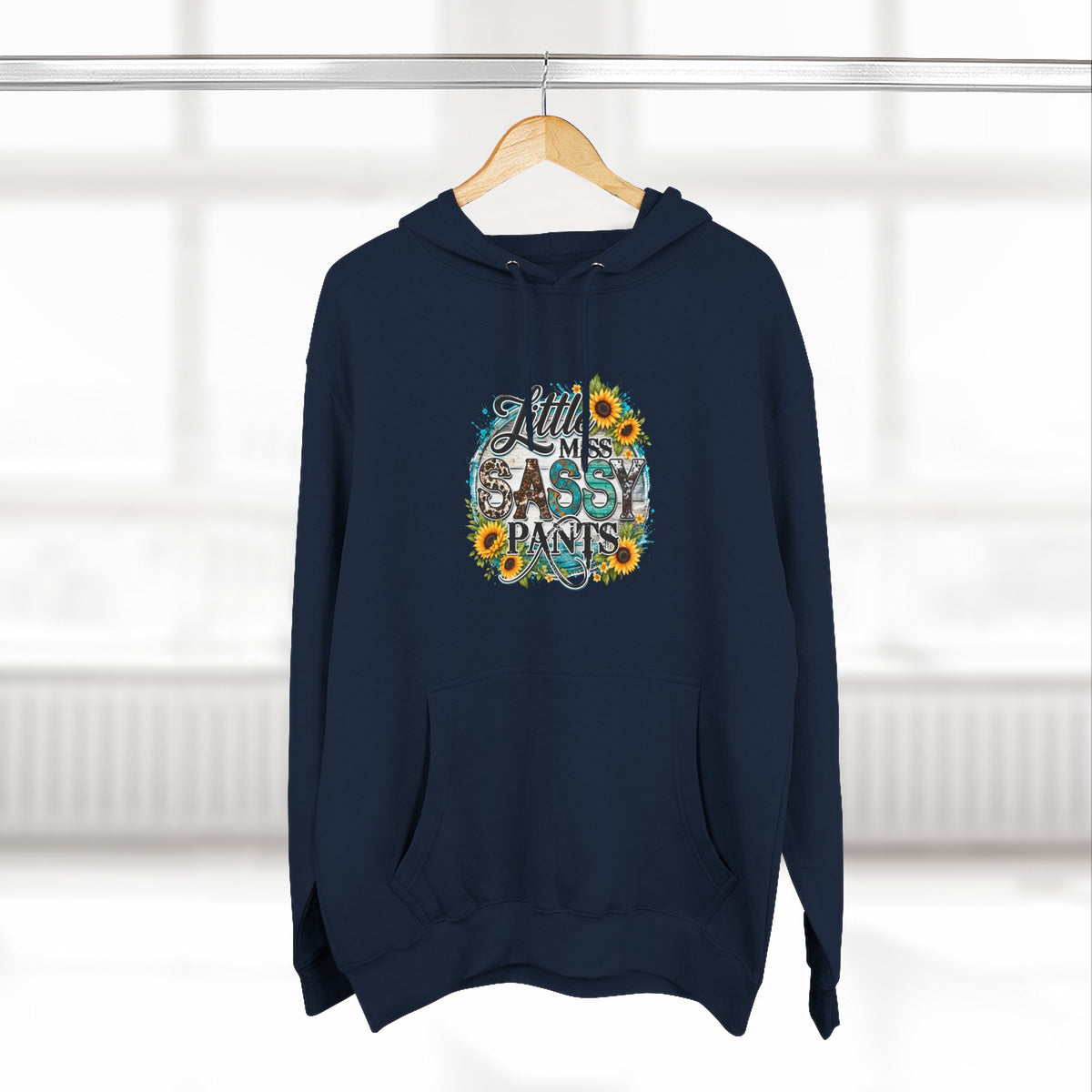 Little Miss Sassy Pants Hoodie Floral Graphic Pullover Sweatshirt
