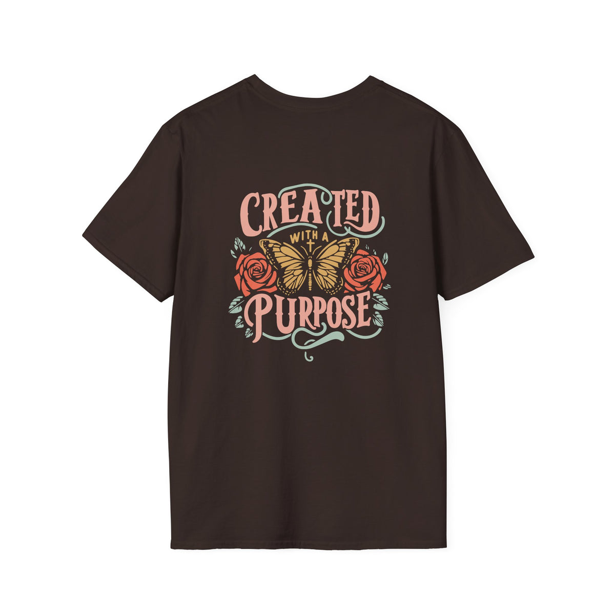 Created with a Purpose Butterfly T-Shirt Faith Graphic Tee