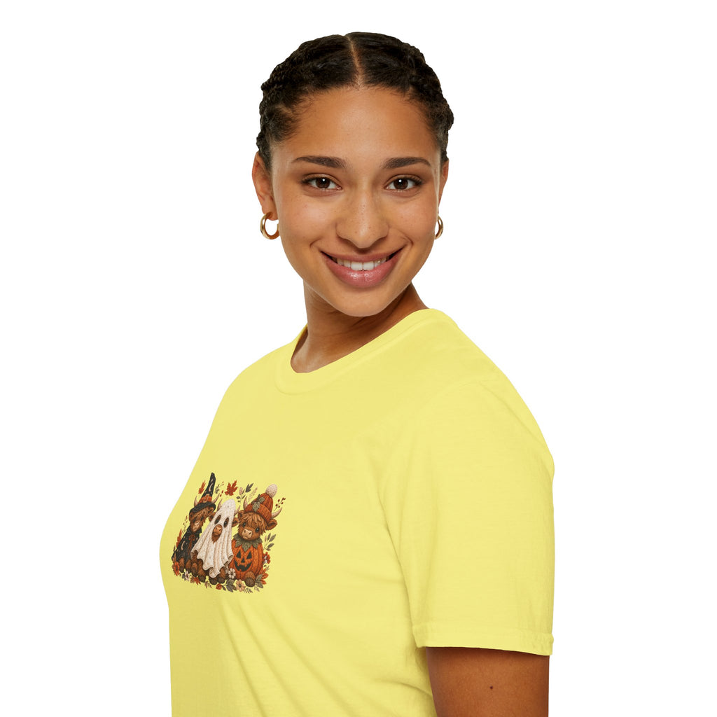 Halloween Cows Trio T-Shirt — Cute Funny Gift for Her Ghost & Pumpkin Fall Tee