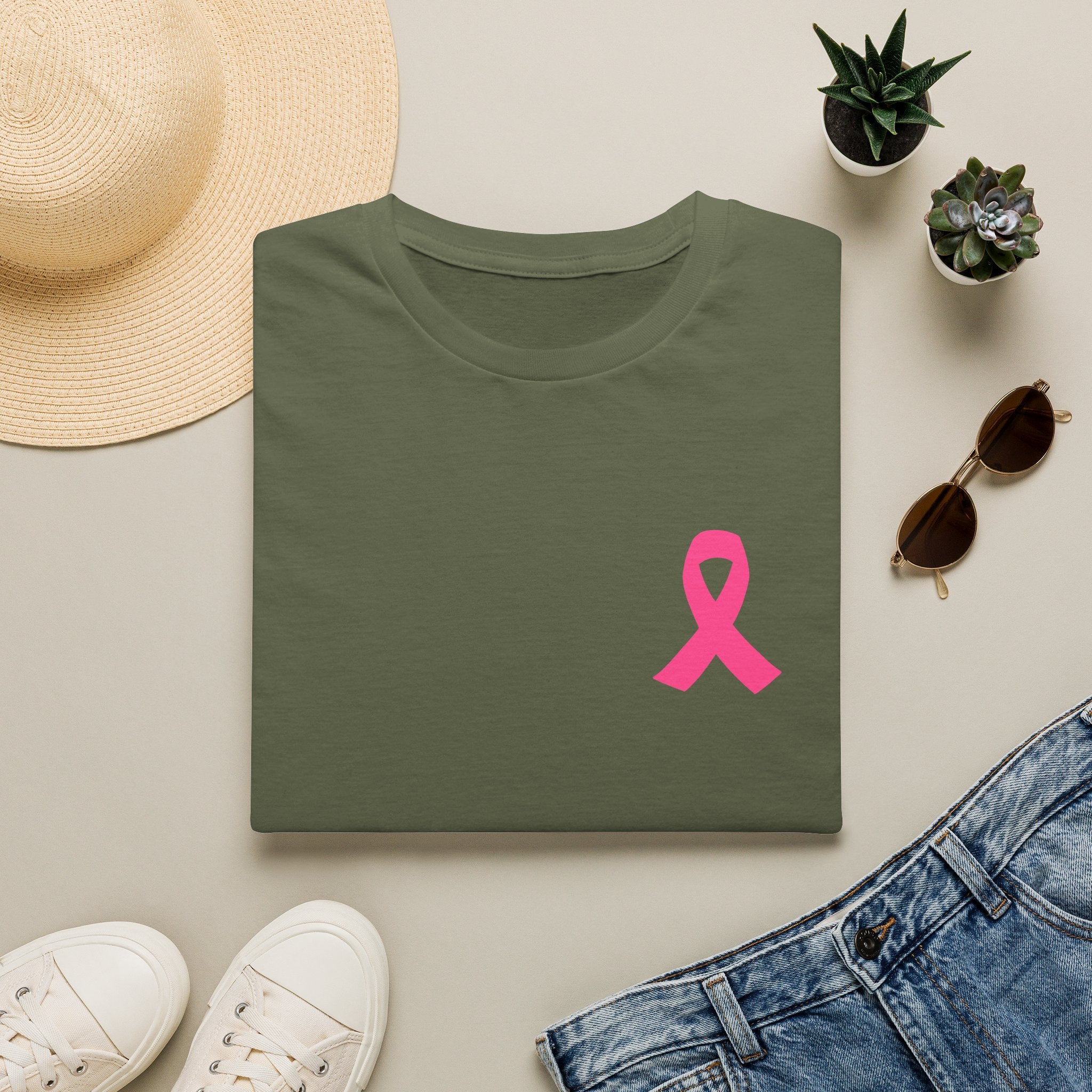 Breast Cancer Awareness Ribbon T-Shirt — Pink Ribbon Support Tee