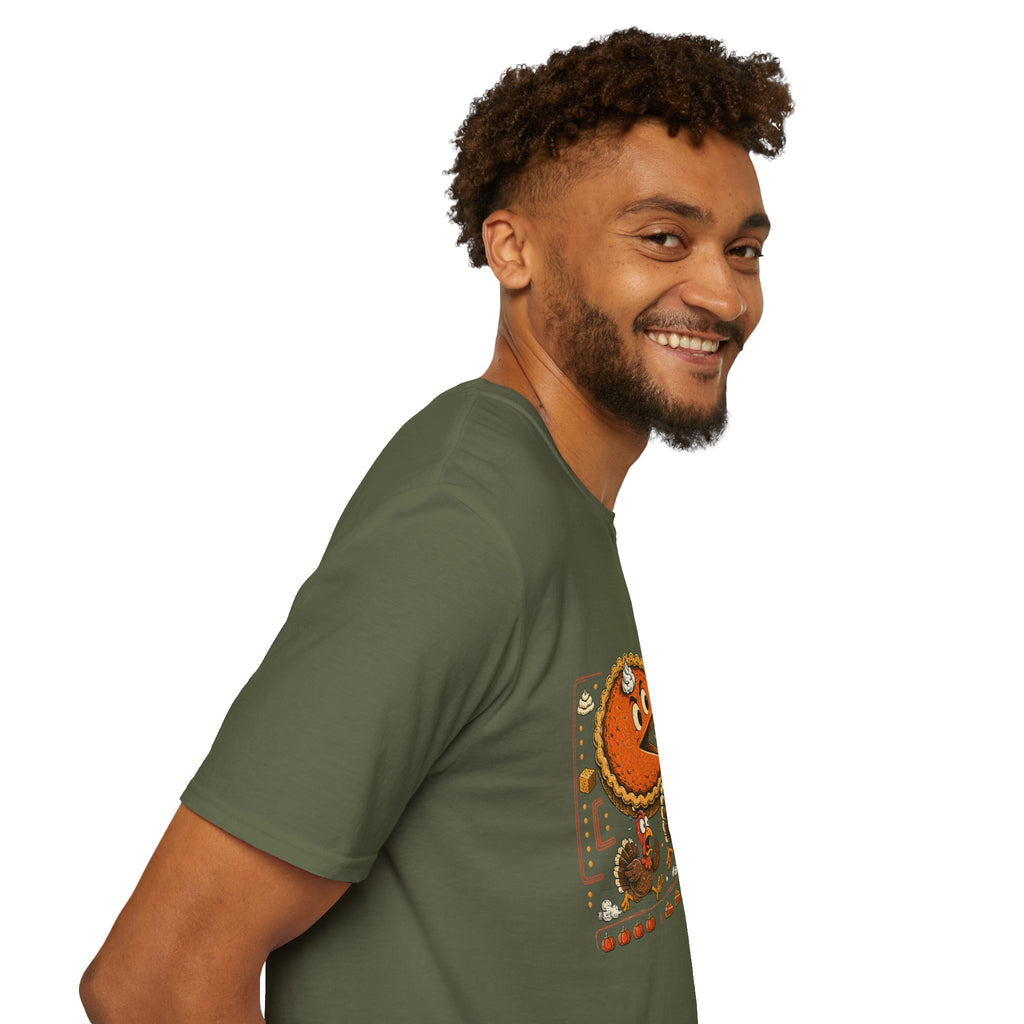 Retro Pie Monster T-Shirt — Funny Pac-Maze Dessert Gamer Tee