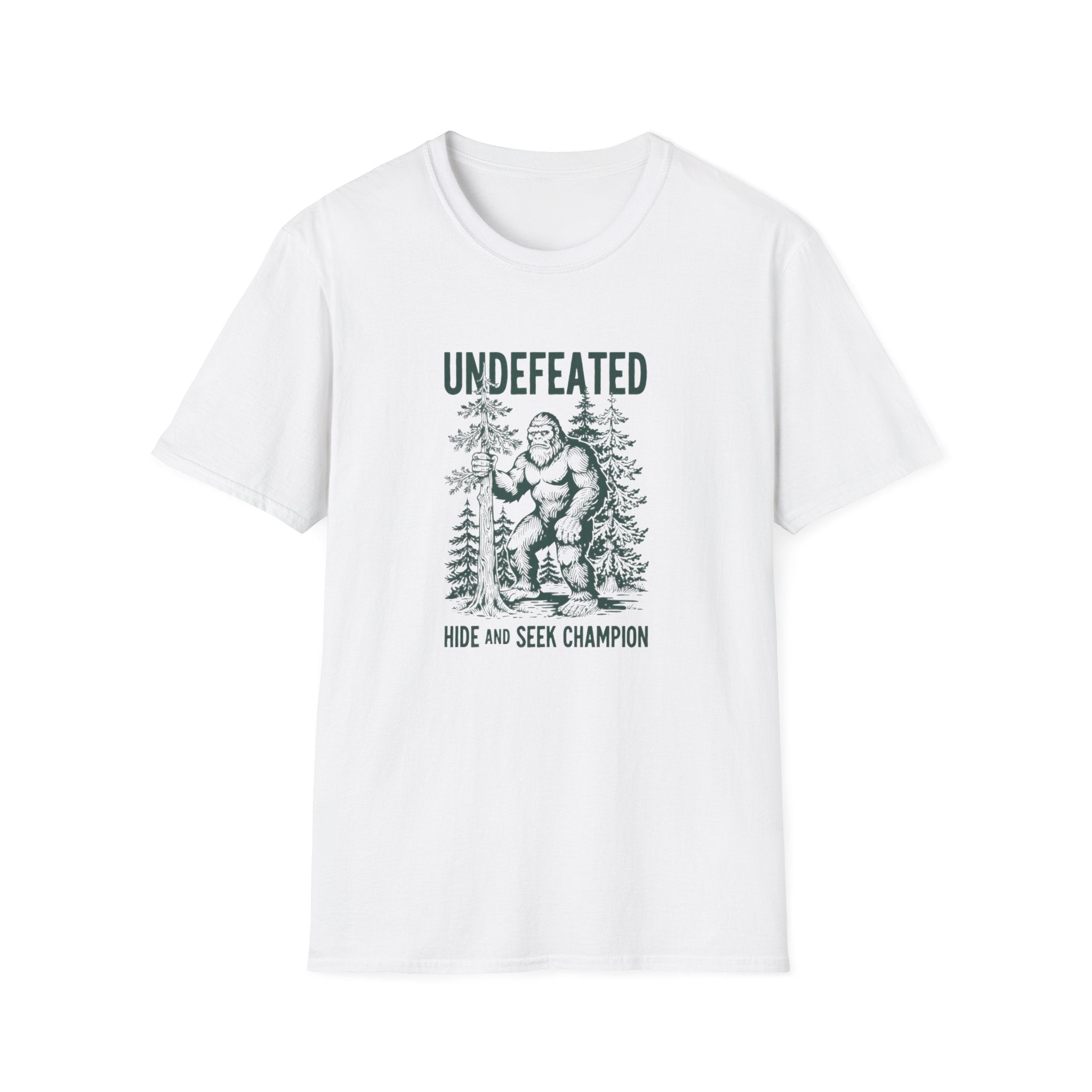 Undefeated Bigfoot T-Shirt — 'Hide and Seek Champion' Graphic Tee